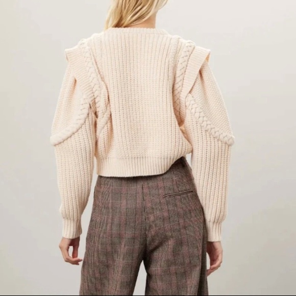 Ronny Kobo Cream Chunky Cable Knit Sweater XS - Picture 8 of 8